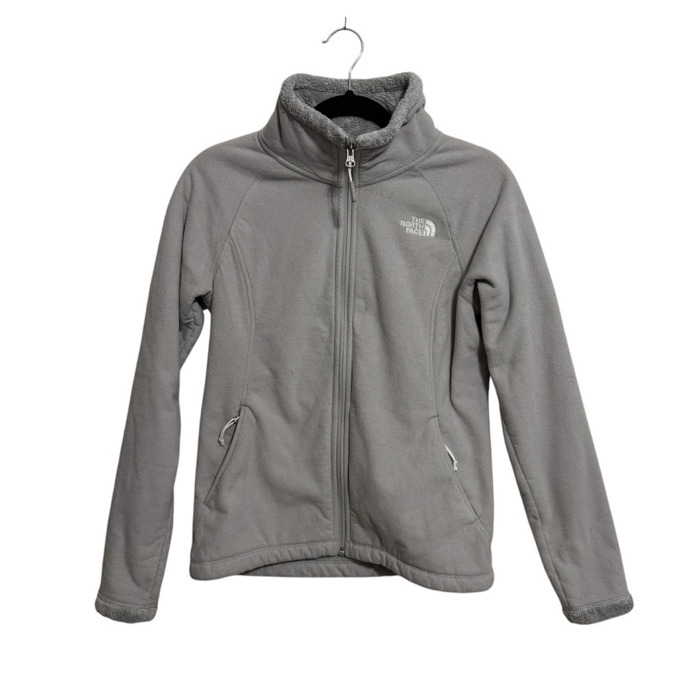 North Face Light Gray Full Zip Fleece Jacket